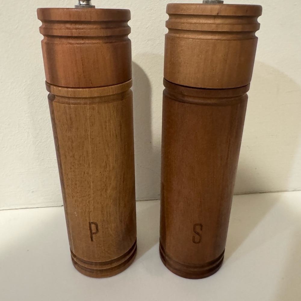 Hearth & Hand Wooden Salt and Pepper Mill Set - Natural Brown
